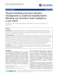 báo cáo khoa học: "Thyroid-stimulating hormone elevation misdiagnosed as subclinical hypothyroidism following non-convulsive status epilepticus: a case report"