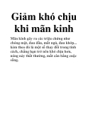 Giảm khó chịu khi mãn kinh