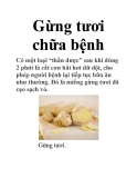 Gừng tươi chữa bệnh