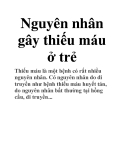 Nguyên nhân gây thiếu máu ở trẻ