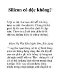 Silicon có độc không?