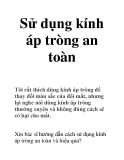 Sử dụng kính áp tròng an toàn
