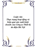 Thực trạng hoạt động và hiệu quả sản xuất kinh doanh của Công ty Thiết bị đo điện Hà Nội