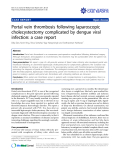 Báo cáo y học: "Portal vein thrombosis following laparoscopic cholecystectomy complicated by dengue viral infection: a case report"