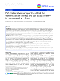 báo cáo khoa học: "PVP-coated silver nanoparticles block the transmission of cell-free and cell-associated HIV-1 in human cervical culture"
