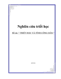 Đề tài: " TRIẾT HỌC VÀ TÍNH CÔNG DÂN "