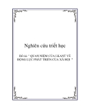 Đề tài: " QUAN NIỆM CỦA I.KANT VỀ ĐỘNG LỰC PHÁT TRIỂN CỦA XÃ HỘI  "