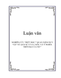 NGHIÊN CỨU TRIẾT HỌC:" QUAN NIỆM DUY VẬT VỀ LỊCH SỬ CỦA C.MÁC VÀ Ý NGHĨA THỜI ĐẠI CỦA NÓ "
