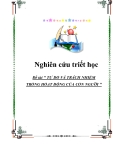 Đề tài " TỰ DO VÀ TRÁCH NHIỆM TRONG HOẠT ĐỘNG CỦA CON NGƯỜI "