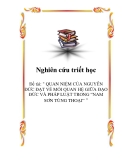 Đề tài: " QUAN NIỆM CỦA NGUYỄN ĐỨC ĐẠT VỀ MỐI QUAN HỆ GIỮA ĐẠO ĐỨC VÀ PHÁP LUẬT TRONG “NAM SƠN TÙNG THOẠI” "