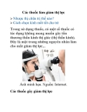 Các thuốc làm giảm thị lực 