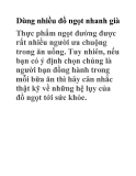 Dùng nhiều đồ ngọt nhanh già 