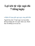 Lợi ích từ việc ngủ đủ 7 tiếng/ngày
