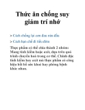 Thức ăn chống suy giảm trí nhớ