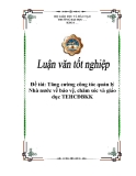 Đề tài: Tăng cường công tác quản lý Nhà nước về bảo vệ, chăm sóc và giáo dục TEHCĐBKK