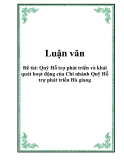 Đề tài: Quỹ Hỗ trợ phát triển và khái quát hoạt động của Chi nhánh Quỹ Hỗ trợ phát triển Hà giang