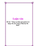 Đề tài: "Nâng cao hiệu quả quản lý sử dụng vốn của Công ty Điện lực Ba Đình"