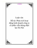 Đề tài: Phân tích hoạt động kinh doanh công ty cổ phần viễn thông điện lực Hà Nội