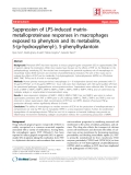 Báo cáo y học: "Suppression of LPS-induced matrixmetalloproteinase responses in macrophages exposed to phenytoin and its metabolite, 5-(p-hydroxyphenyl-), 5-phenylhydantoin"