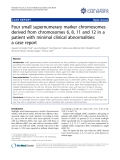 Báo cáo y học: "Four small supernumerary marker chromosomes derived from chromosomes 6, 8, 11 and 12 in a patient with minimal clinical abnormalities: a case report"