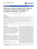 báo cáo khoa học: " Spontaneous biloma managed with endoscopic retrograde cholangiopancreatography and percutaneous drainage: a case report"