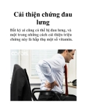 Cải thiện chứng đau lưng