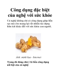 Công dụng đặc biệt của nghệ với sức khỏe