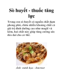 Sò huyết - thuốc tăng lực