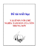 Đề tài triết học " V.I.LÊNIN VỚI CHỦ NGHĨA TAM DÂN CỦA TÔN TRUNG SƠN "