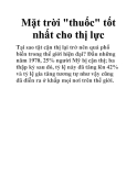 Mặt trời "thuốc" tốt nhất cho thị lực