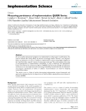 Measuring persistence of implementation: QUERI Series