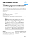 Translating clinical training into practice in complex mental health systems: Toward opening the 'Black Box' of implementation