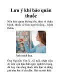 Lưu ý khi bảo quản thuốc