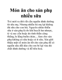 Món ăn cho sản phụ nhiều sữa