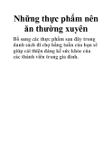 Những thực phẩm nên ăn thường xuyên