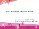 Bài giảng - Bài 3: Giới thiệu Microsoft Access 