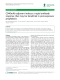 Báo cáo y học: "CD40mAb adjuvant induces a rapid antibody response that may be beneficial in post-exposure prophylaxis"