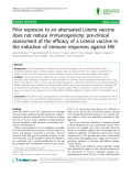 Báo cáo y học: "Prior exposure to an attenuated Listeria vaccine does not reduce immunogenicity: pre-clinical assessment of the efficacy of a Listeria vaccine in the induction of immune responses against HIV"