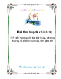 Bài thu hoạch chính trị đầu năm: Nghị quyết đại hội X trong nửa đầu nhiệm kỳ (2006 - 2008)