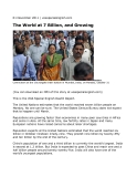 The World at 7 Billion, and Growing Reuters