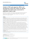 báo cáo khoa học: " Analysis of BAC-end sequences (BESs) and development of BES-SSR markers for genetic mapping and hybrid purity assessment in pigeonpea (Cajanus spp.)"