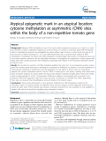 báo cáo khoa học: "Atypical epigenetic mark in an atypical location: cytosine methylation at asymmetric (CNN) sites within the body of a non-repetitive tomato gene"