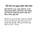 Bồ kết trị ngạt mũi, khó thở