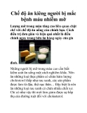 Chế độ ăn kiêng người bị mắc bệnh máu nhiễm mỡ