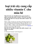 Những loại trái cây  cung cấp vitamin C cho mùa hè