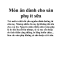 Món ăn dành cho sản phụ ít sữa