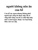 Những người không nên ăn cua bể