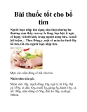 Bài thuốc tốt cho bổ tim