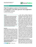 báo cáo khoa học: "  High-throughput analysis of chromosome translocations and other genome rearrangements in epithelial cancers"