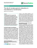 báo cáo khoa học: "  The role of complex genomic alterations in neuroblastoma risk estimation"